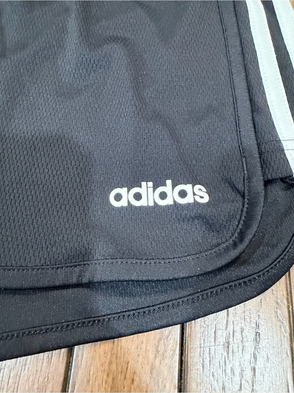 Vintage adidas Black Athletic Shorts with White 3-Stripes M - Picture 2 of 7